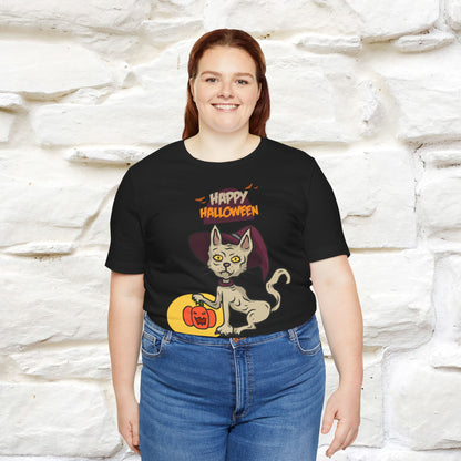 ''Happy Halloween Cat Witch '' Unisex T-shirt 100% Cotton*