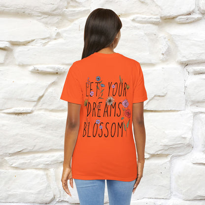 "Let Your Dreams Blossom'' Cat T-Shirt Front and Back Design | Nunu&Miao Studio