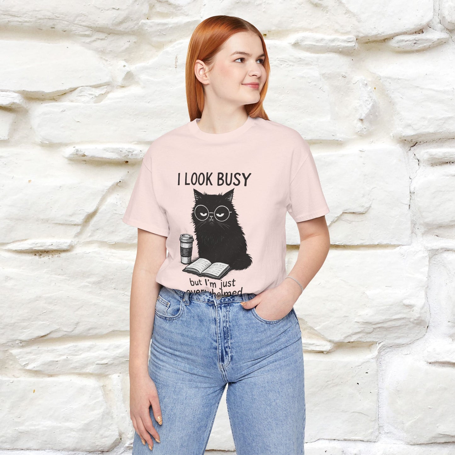 "I Look Busy But I'm Just Overwhelmed" |Cat T-Shirt | Nunu&Miao Studio