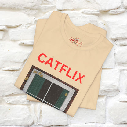 "Catflix" Cat T-shirt for Men & Women| 100% Cotton* 🐾