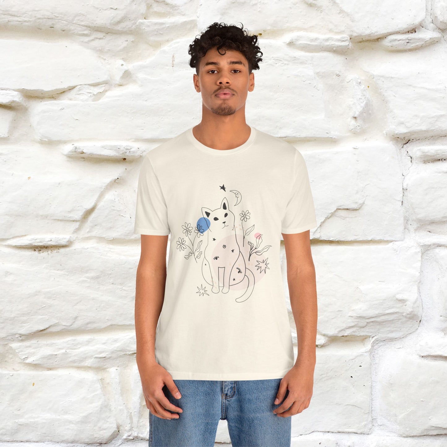 "Night Garden Cat T-Shirt for Men & Women | 100% Cotton* | Enchanting Cat Lover Tee 🐾"