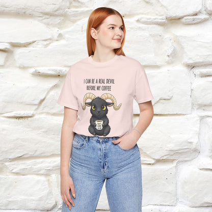 "I Can Be a Real Devil Before My Coffe" Funny T-shirt |Nunu&Miao Studio