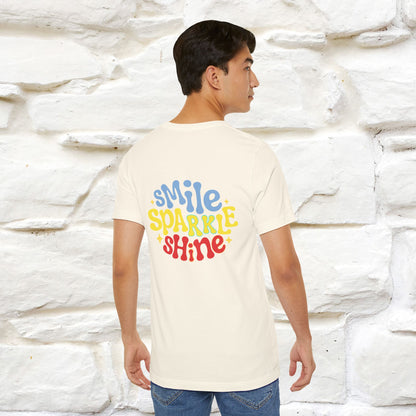 "Smile, Sparkle, Shine" Cat T-Shirt | Front & Back Design | Nunu&Miao Studio