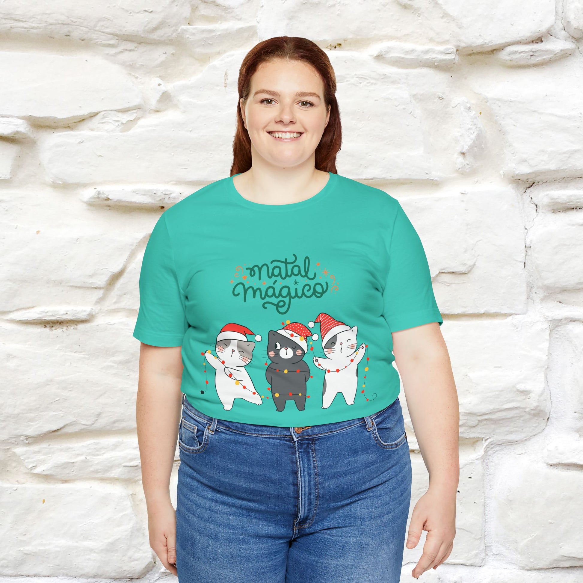 "Natal Magico" Cat T-shirt  |Nunu&Miao Studio - Nunu&Miao Studio