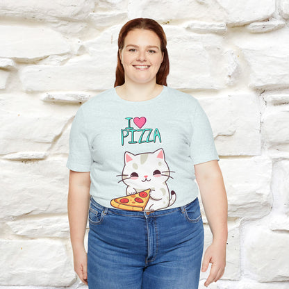 "I Love Pizza" Cat T-shirt for Men & Women | 100% Cotton*