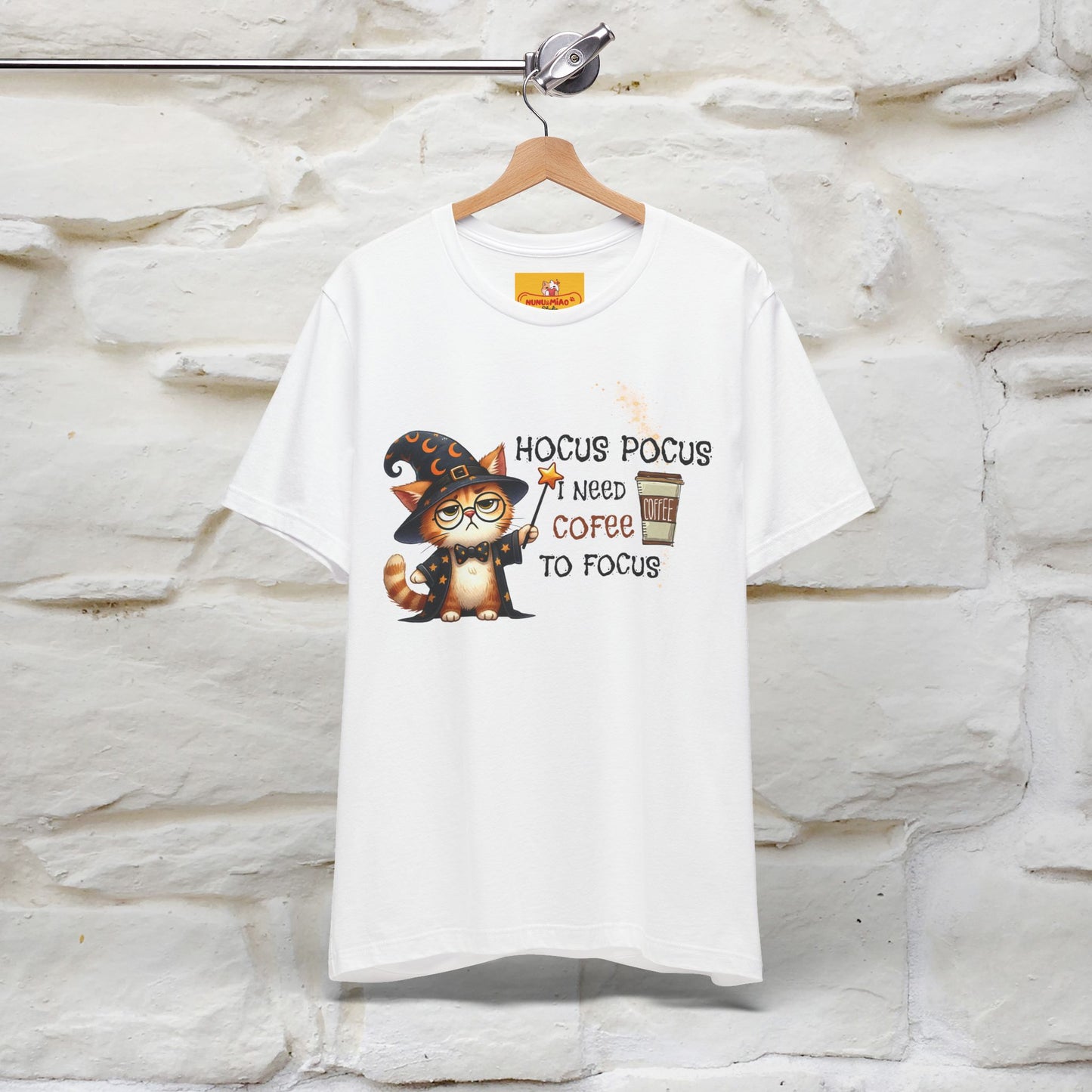 ''Hocus Pocus I Need Coffe To Focus'' Funny Cat Shirt | Nunu&Miao Studio
