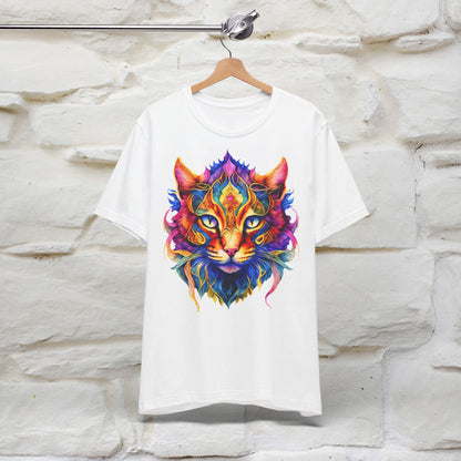 ''Fire Rainbow Cat'' T-shirt for Man 100% Cotton. - Nunu&Miao Studio