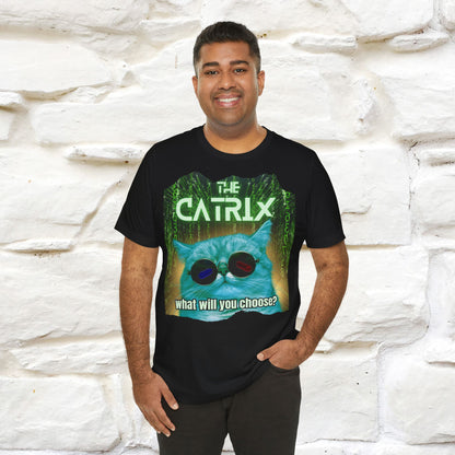 The Catrix: What Will You Choose? Cat T-Shirt for Men & Women | 100% Cotton* Matrix-Inspired Tee