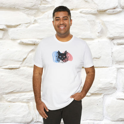 ''Pink and Blu'' Cat T-Shirt Front and Back Design | Nunu&Miao Studio