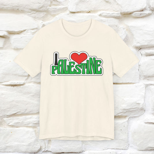 "I Love Palestine" Cat T-Shirt for Men & Women | 100% Cotton* | Front & Back Design | Positive Tee 🐾