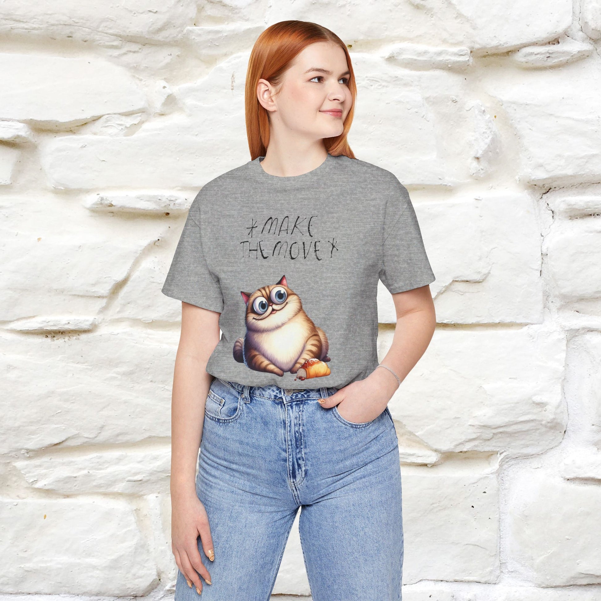 ''Make The Move'' Cat T-shirt for Women 100% Cotton* - Nunu&Miao Studio