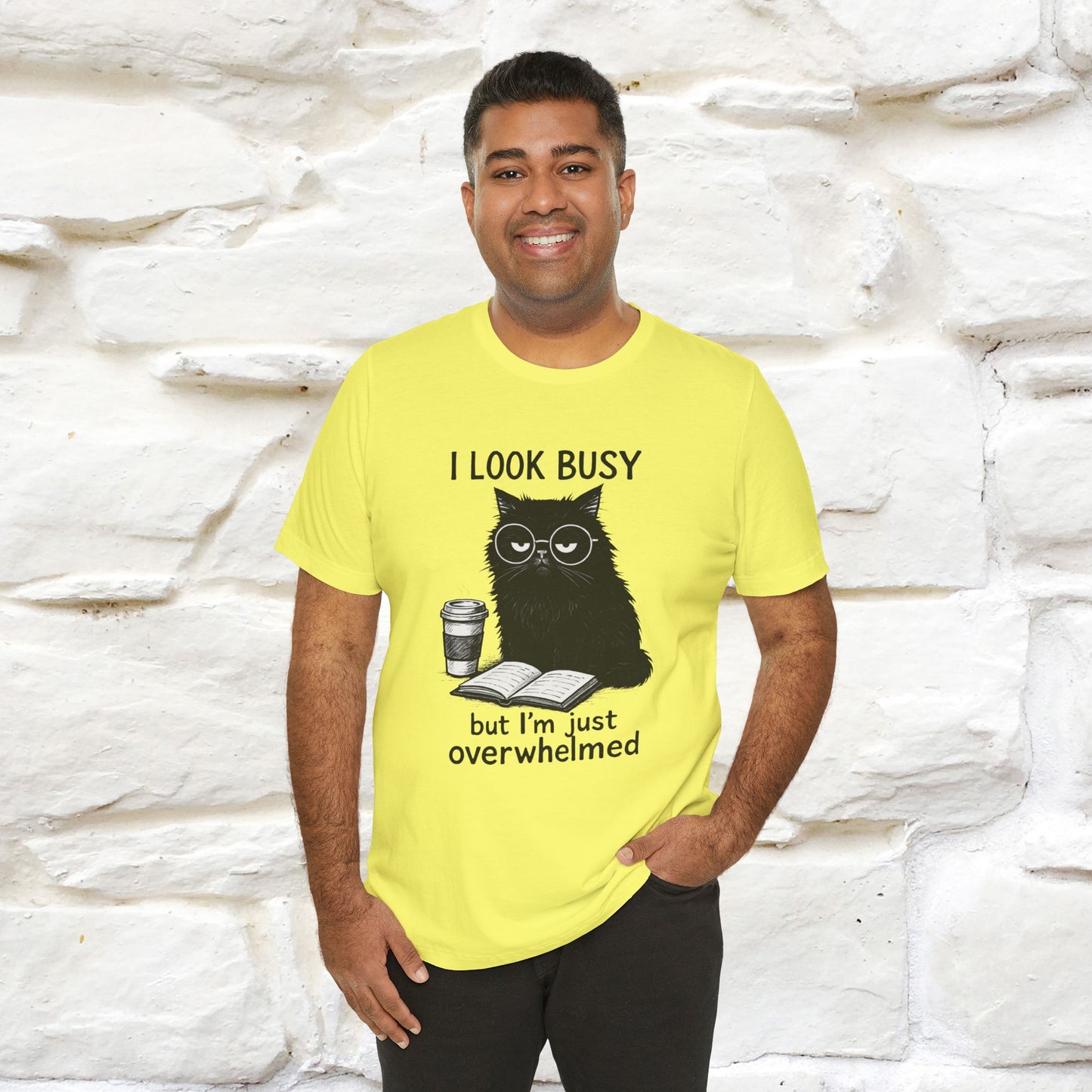 "I Look Busy But I'm Just Overwhelmed" |Cat T-Shirt | Nunu&Miao Studio