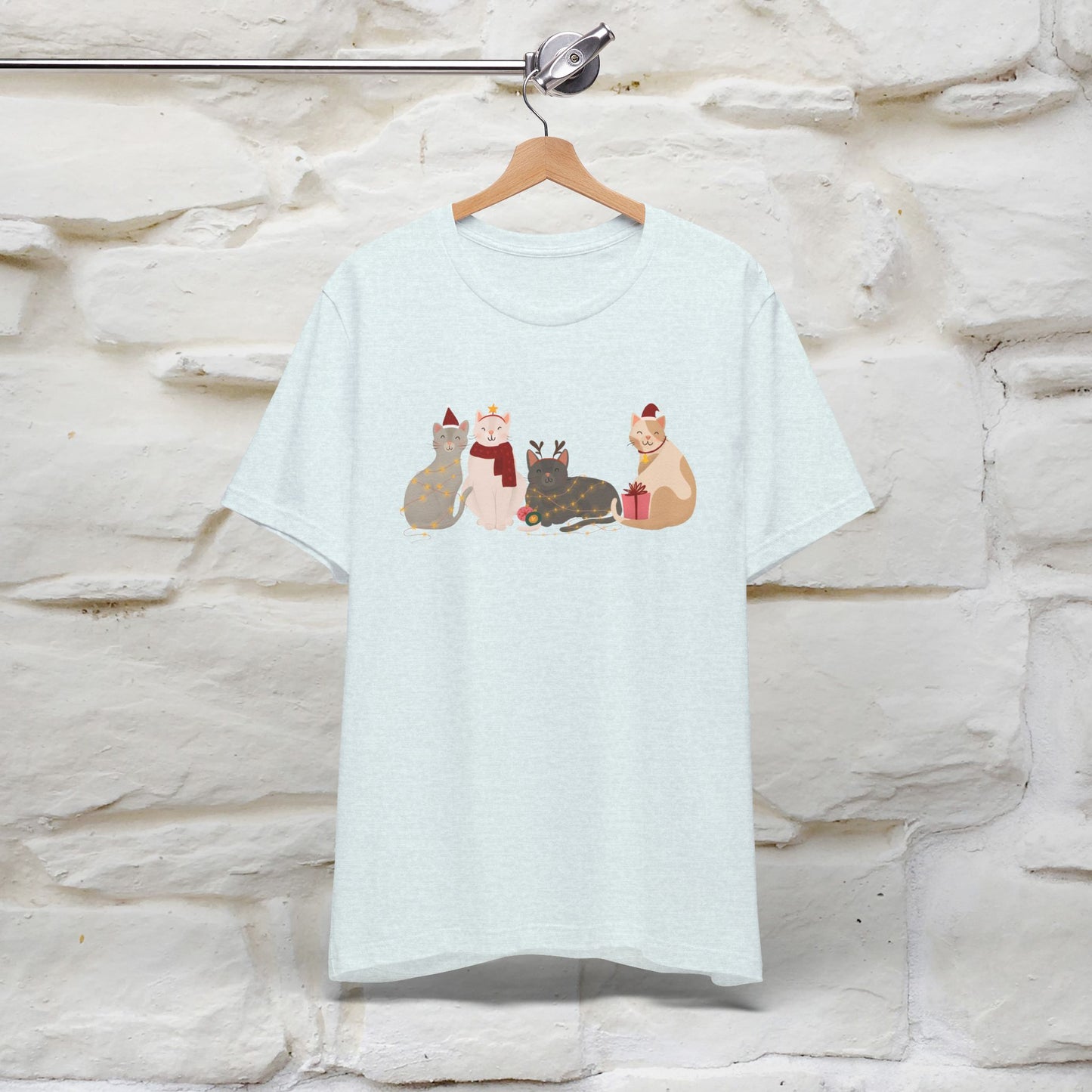 “Cat Family Christmas T-Shirt | Festive Cat Shirt for Men & Women | 100% Cotton”