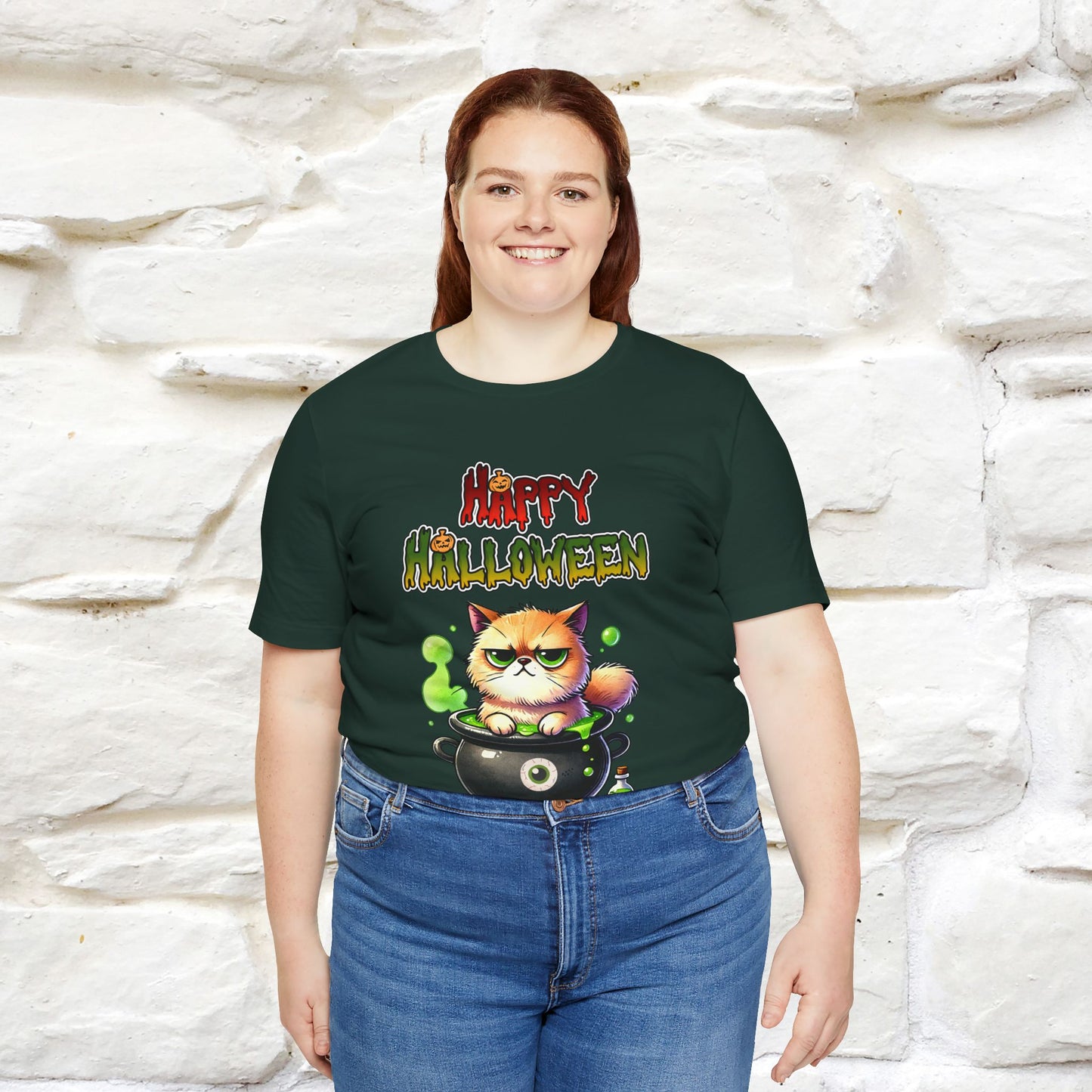 "Angry Cat Happy Halloween" Cat  T-shirt |Nunu&Miao Studio