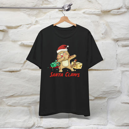 “Funny Santa Claws T-Shirt | Festive Cat Christmas Shirt for Men & Women | 100% Cotton*”