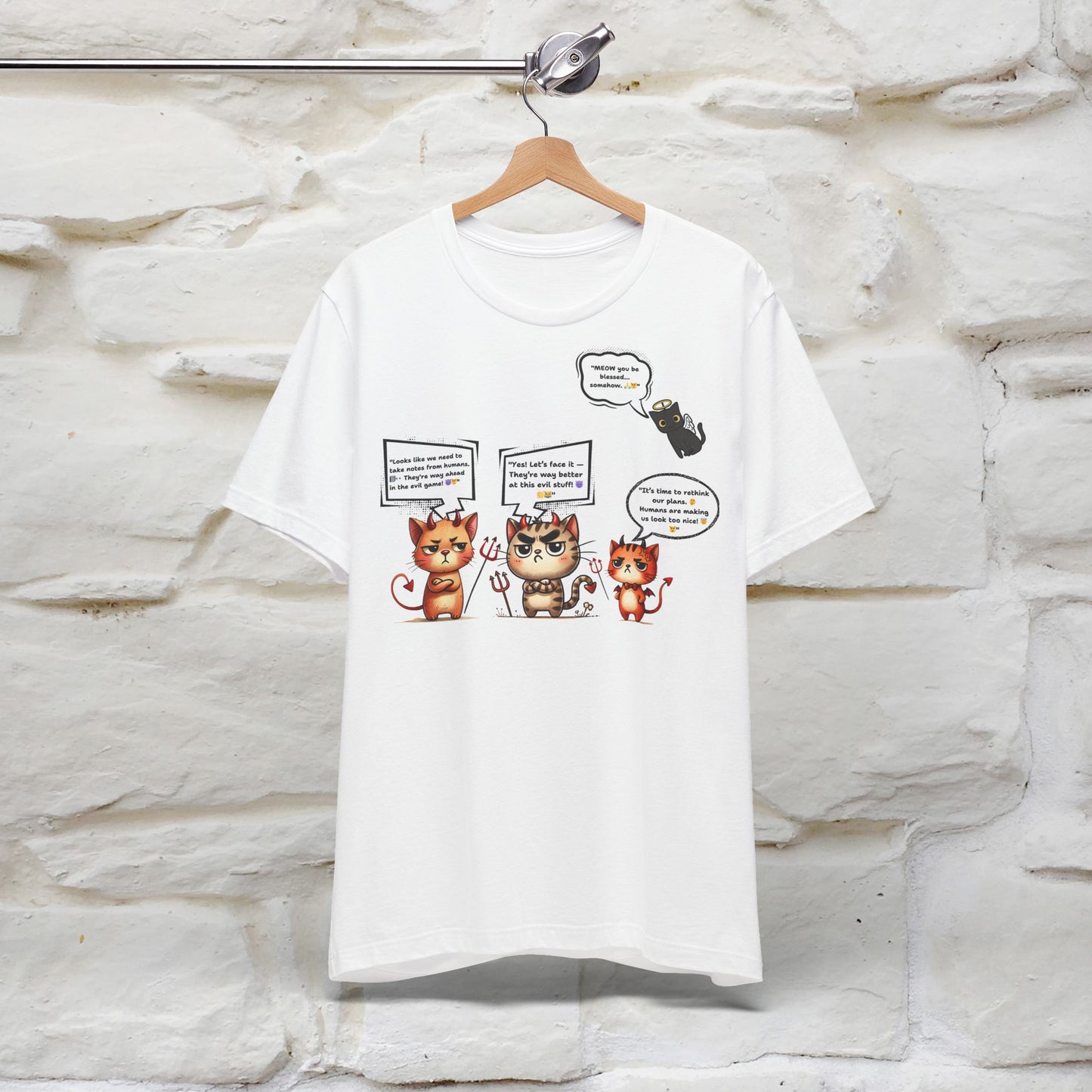 ''Humans Are Way Ahead In The Evil Game! 😈😼'' Unisex Cat T-shirt 100% Cotton*