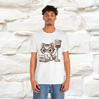 "Coffee Runs Through My Veins" Cat T-shirt for Men & Women | 100% Cotton* | Cat Lover Tee