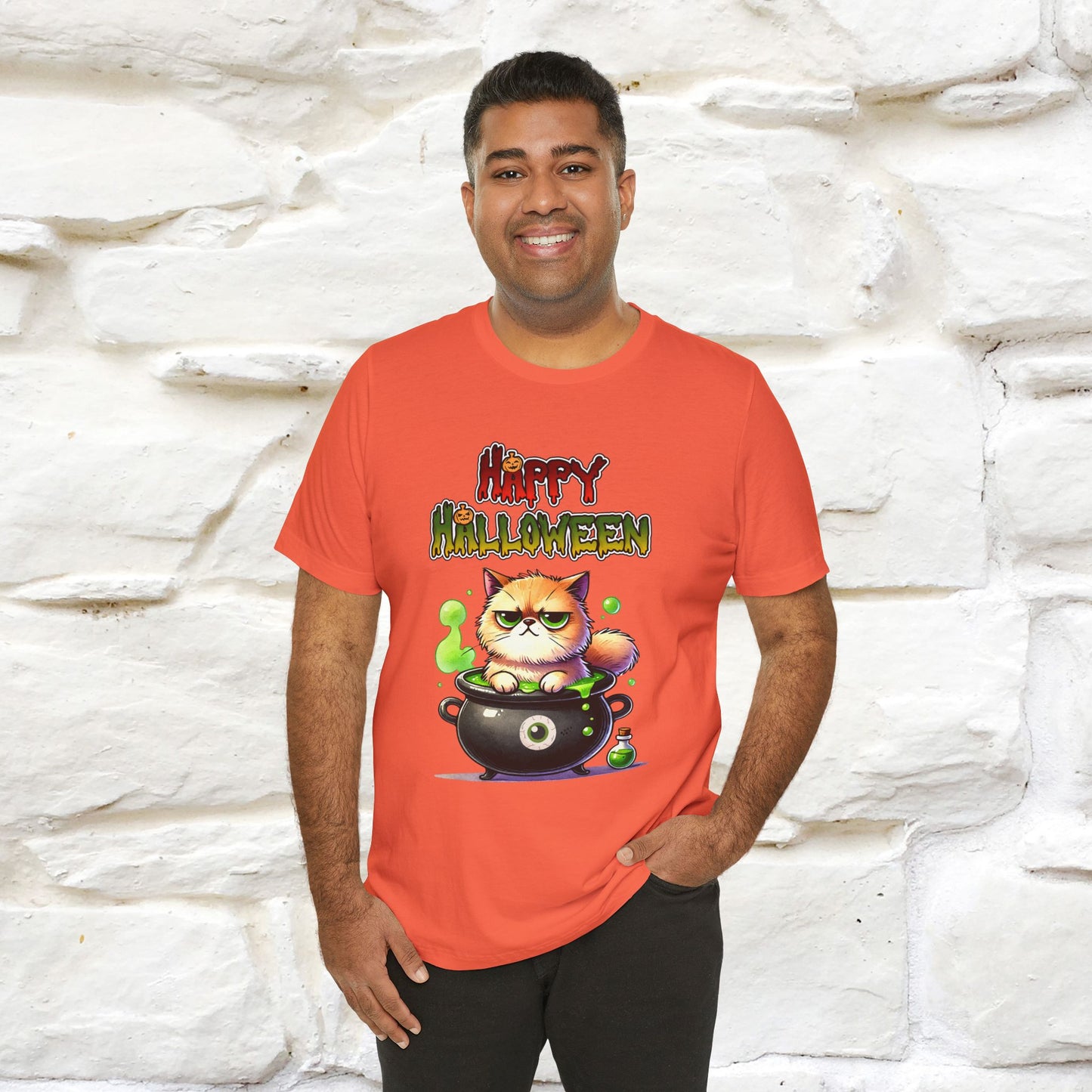 "Angry Cat Happy Halloween" Cat  T-shirt |Nunu&Miao Studio