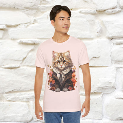 "Mr. Meow" Elegante T-shirt con gatto per uomo e donna | 100% cotone*
