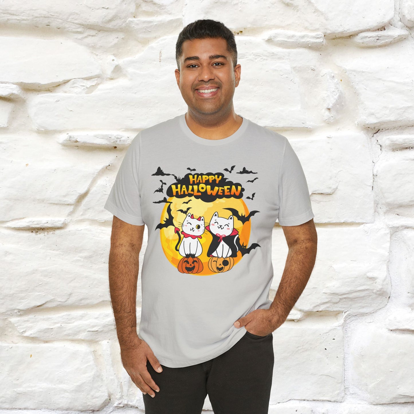 "Happy Halloween Cat Couple " Cat  T-shirt |Nunu&Miao Studio