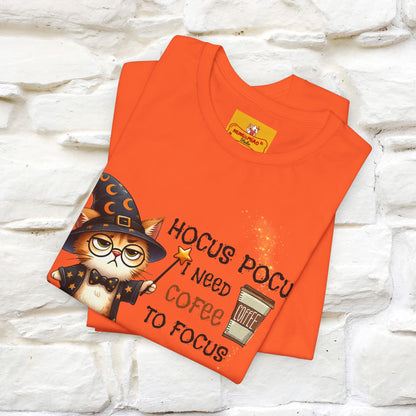 ''Hocus Pocus I Need Coffe To Focus'' Funny Cat Shirt | Nunu&Miao Studio