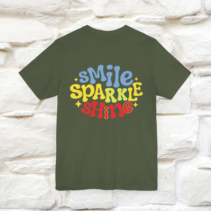 "Smile, Sparkle, Shine" Cat T-Shirt for Men & Women | Front & Back Design | 100% Cotton* 🐾