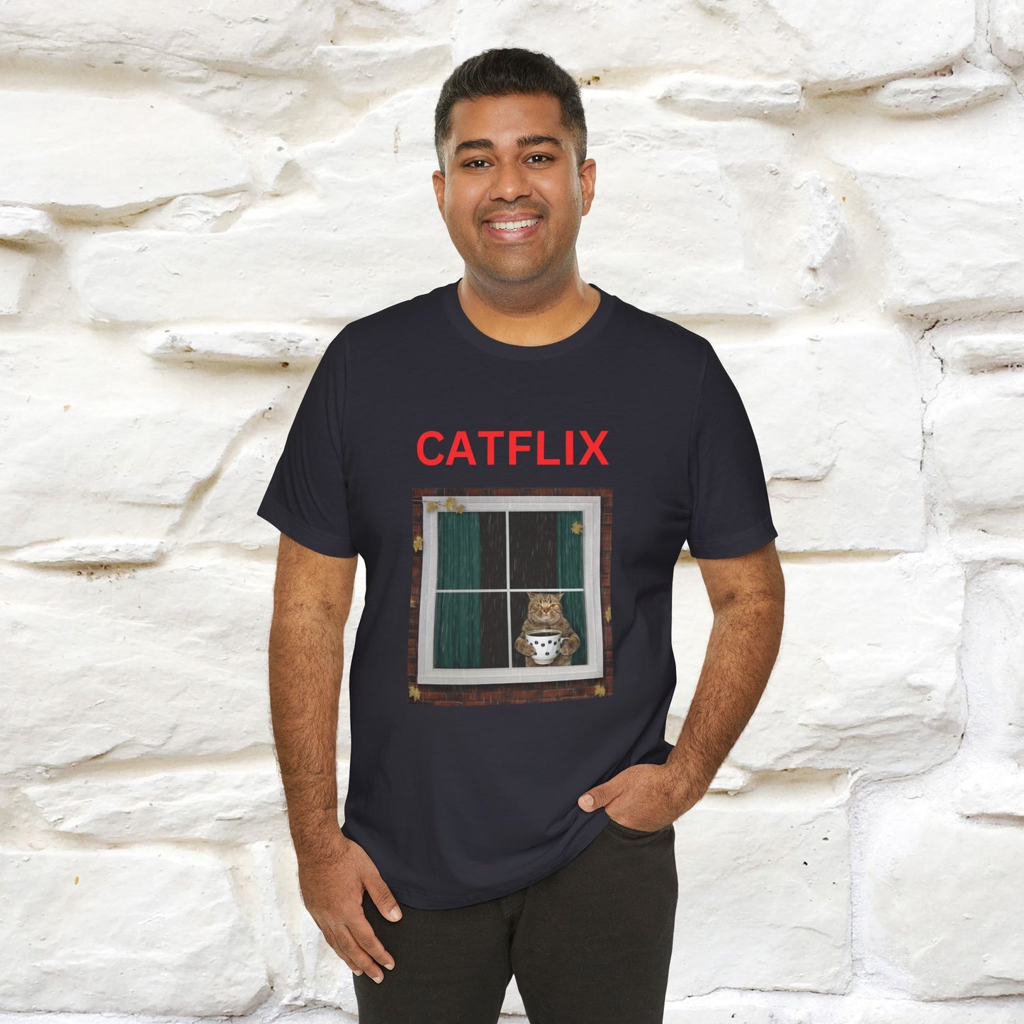 "Catflix" Cat T-shirt for Men & Women| 100% Cotton* 🐾