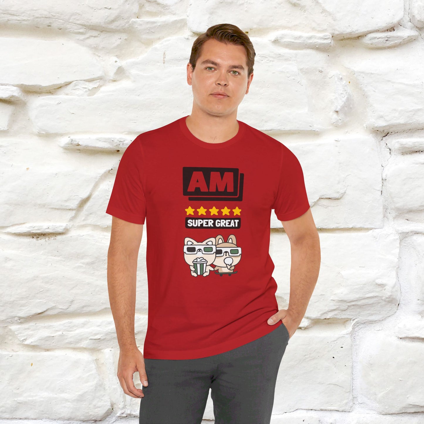 '' I Am Super Great'' T-shirt for Man 100% Cotton* - Nunu&Miao Studio