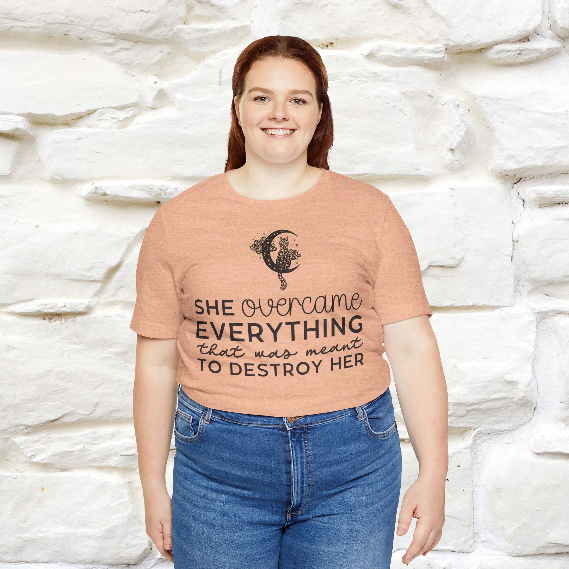 ''She Overcome Everything That Was Meant To Destory Her'' T-shirt for Women 100% Cotton* - Nunu&Miao Studio