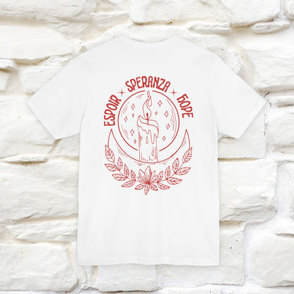"Espoir Speranza Hope'' Cat T-Shirt Front and Back Design | Nunu&Miao Studio