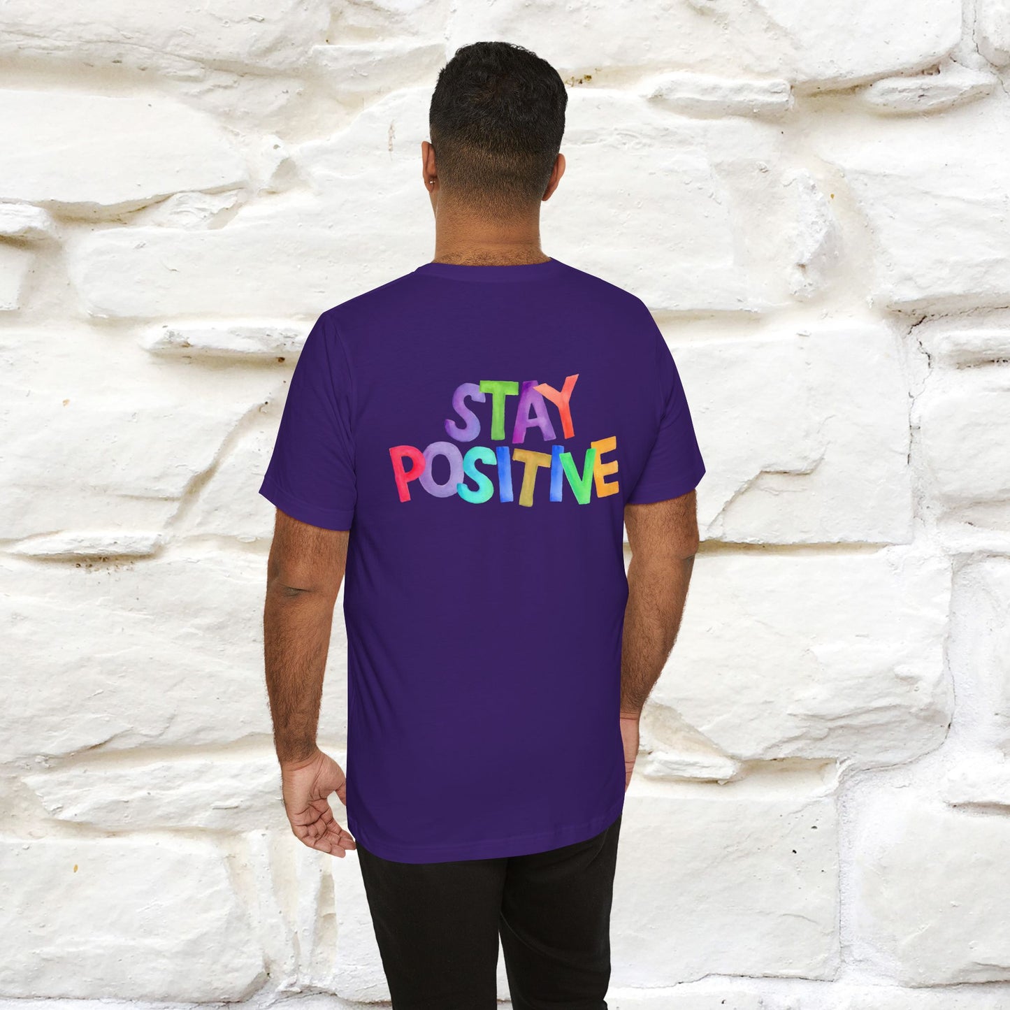 "Stay Positive'' Cat T-Shirt | Front & Back Design | Nunu&Miao Studio