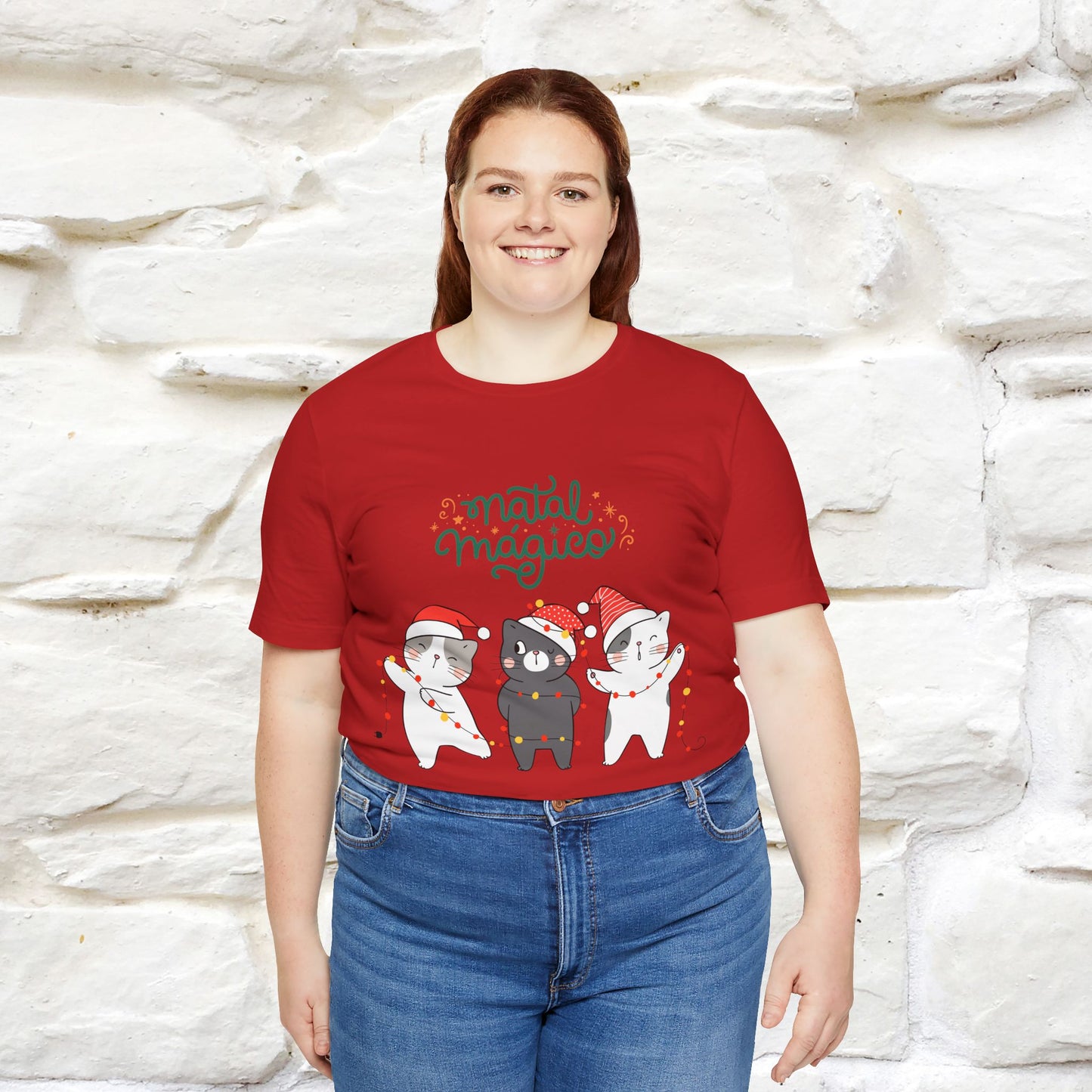 "Natal Magico" Cat T-shirt  |Nunu&Miao Studio - Nunu&Miao Studio