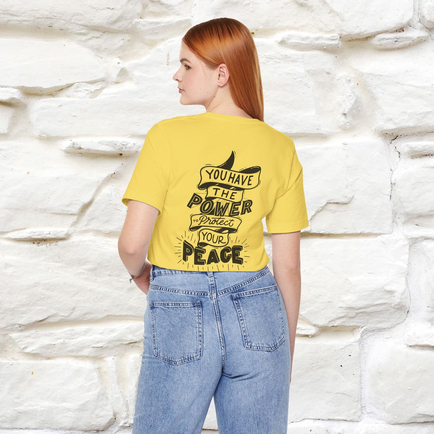 "You Have the Power to Protect Your Peace" Cat T-Shirt| Front & Back Design | Nunu&Miao Studio