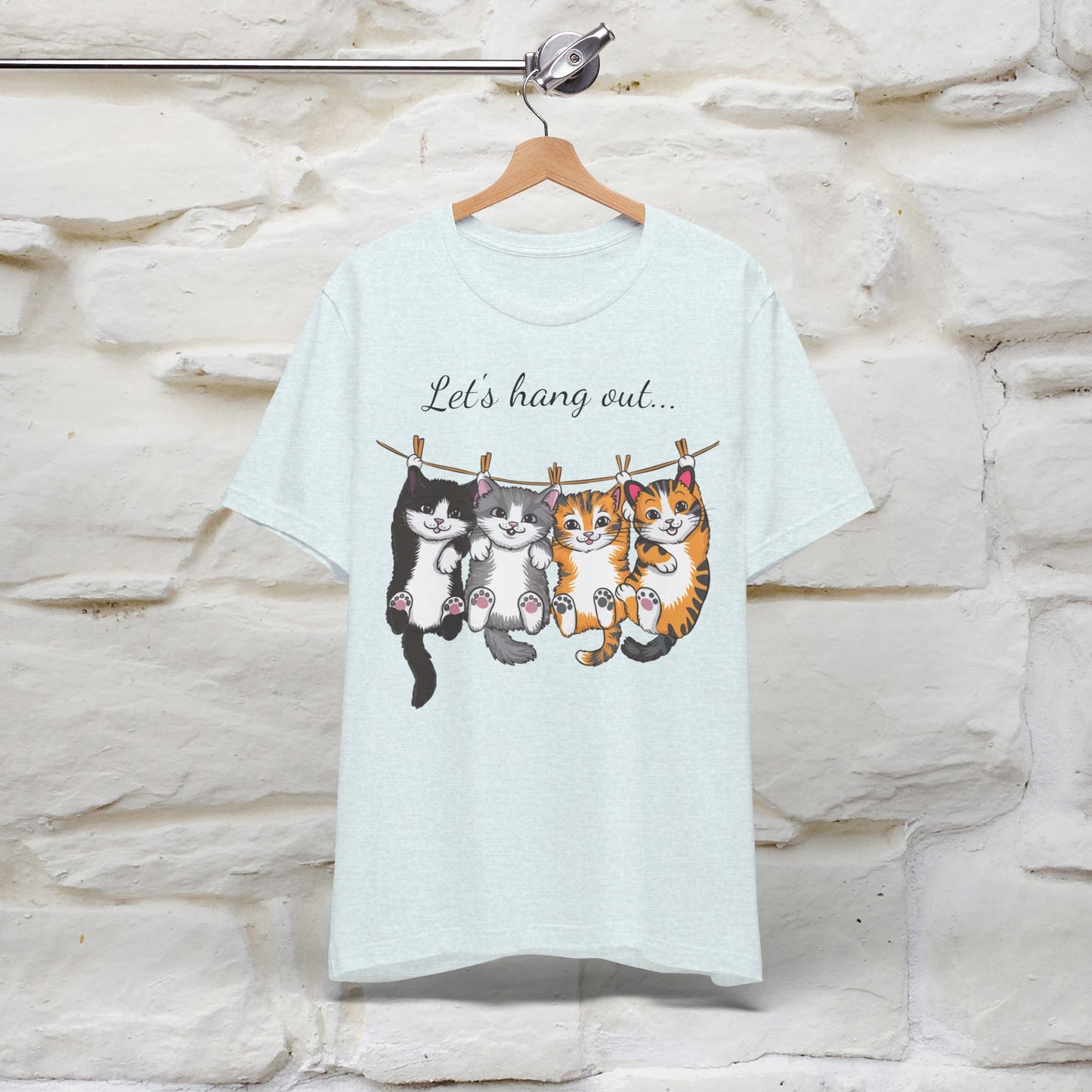 ''Let's Hang Out'' Cat T-shirt for Women 100% Cotton* - Nunu&Miao Studio