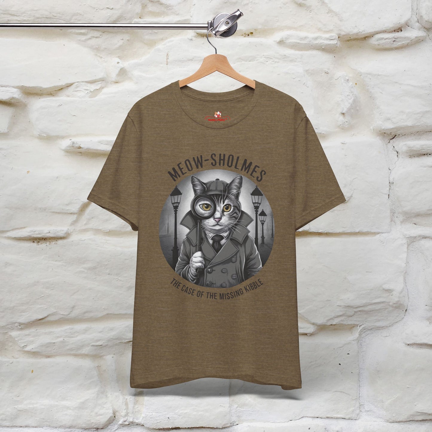 Meow-Sholmes: The Case of the Missing Kibble T-Shirt | Detective Cat Tee for Men & Women | 100% Cotton*