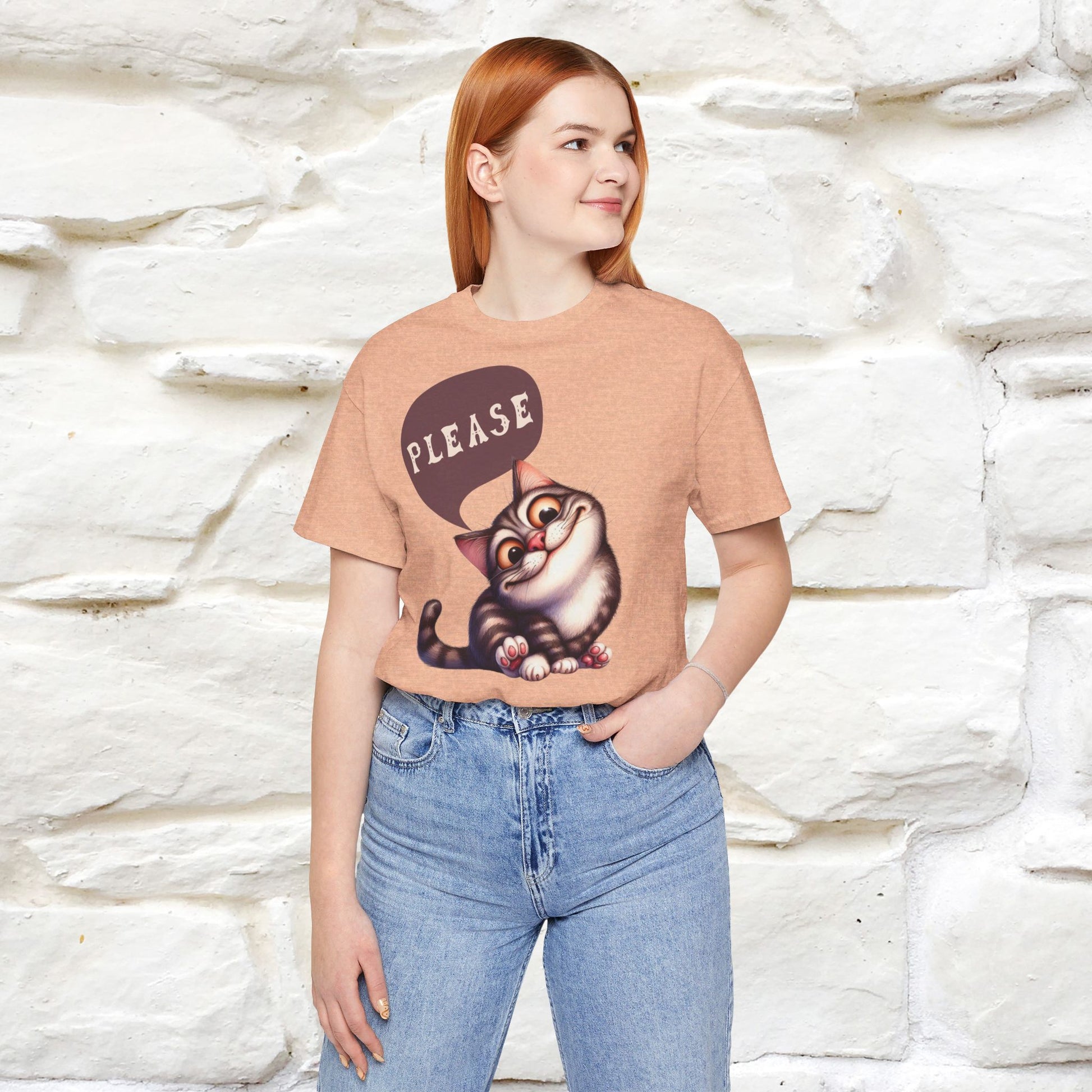 ''Please' Cat T-shirt for Women 100% Cotton* - Nunu&Miao Studio