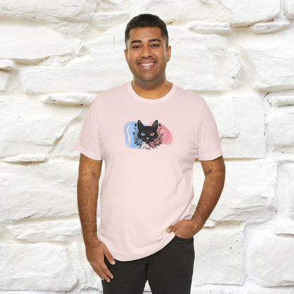 ''Pink and Blu'' Cat T-Shirt Front and Back Design | Nunu&Miao Studio