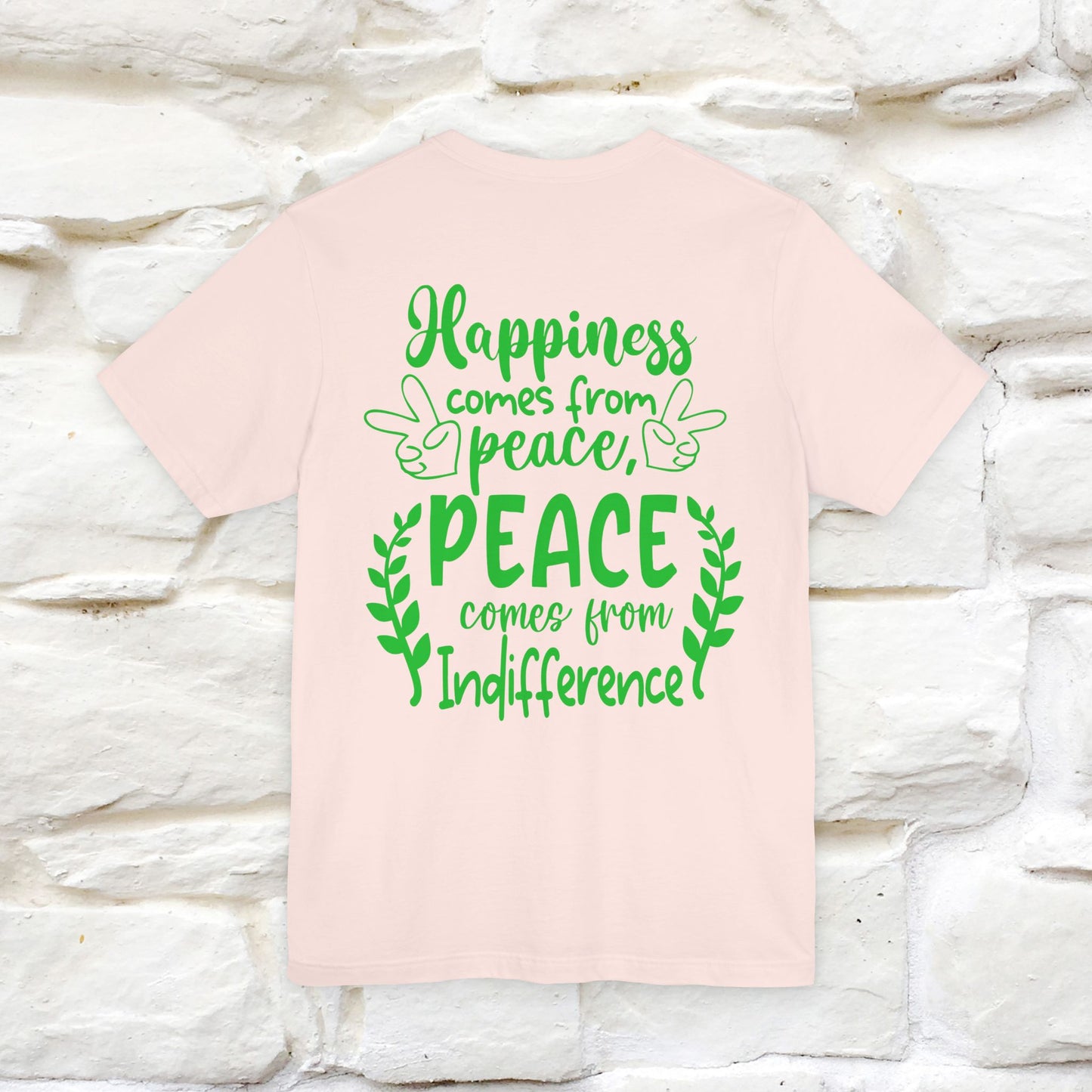 "Happiness Comes From Peace, Peace Comes From Indifference" Cat T-Shirt| Front & Back Design | Nunu&Miao Studio