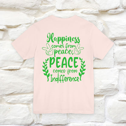 "Happiness Comes From Peace, Peace Comes From Indifference" Cat T-Shirt| Front & Back Design | Nunu&Miao Studio