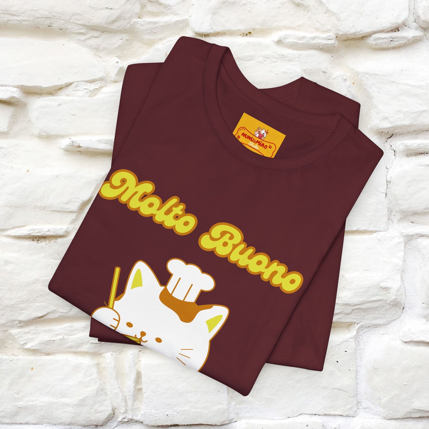 “Molto Buono Cat T-Shirt | Italian-Inspired Cat Shirt for Men & Women | 100% Cotton”