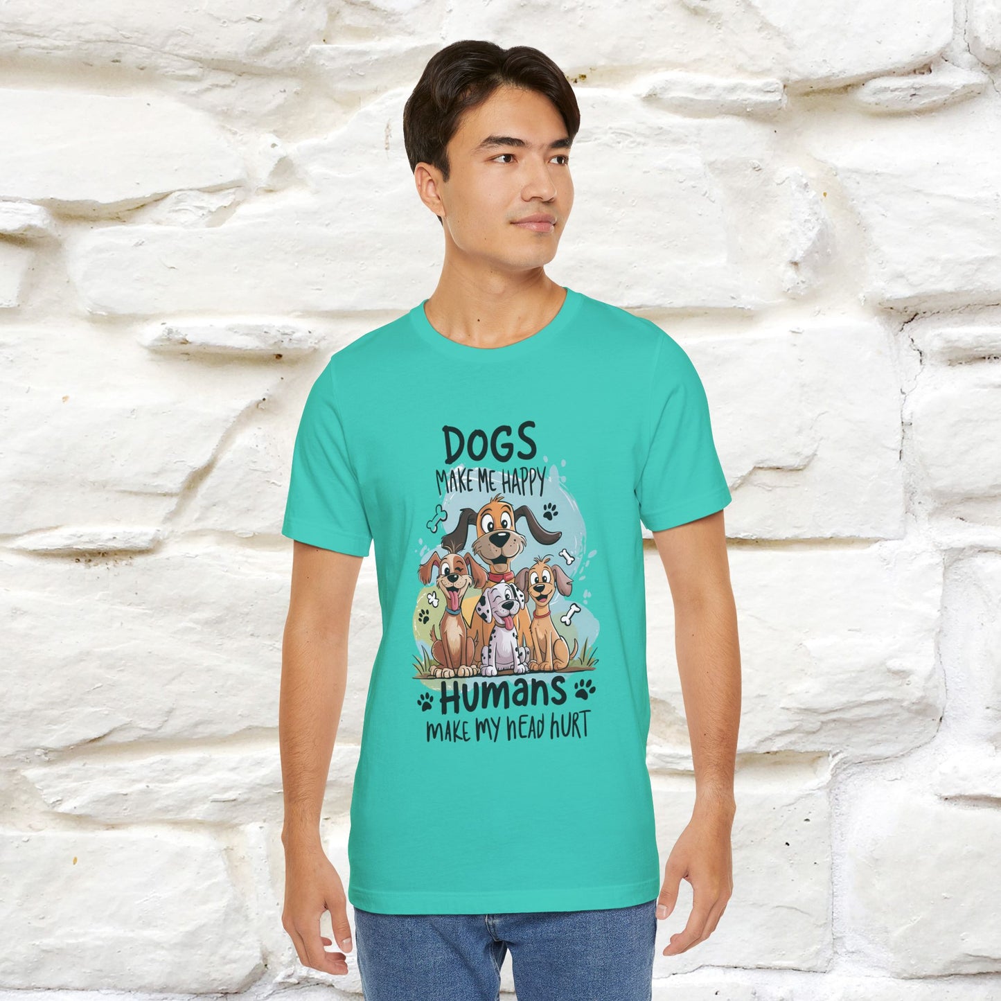 " Dogs Make Me Happy ..."  T-shirt |Nunu&Miao Studio