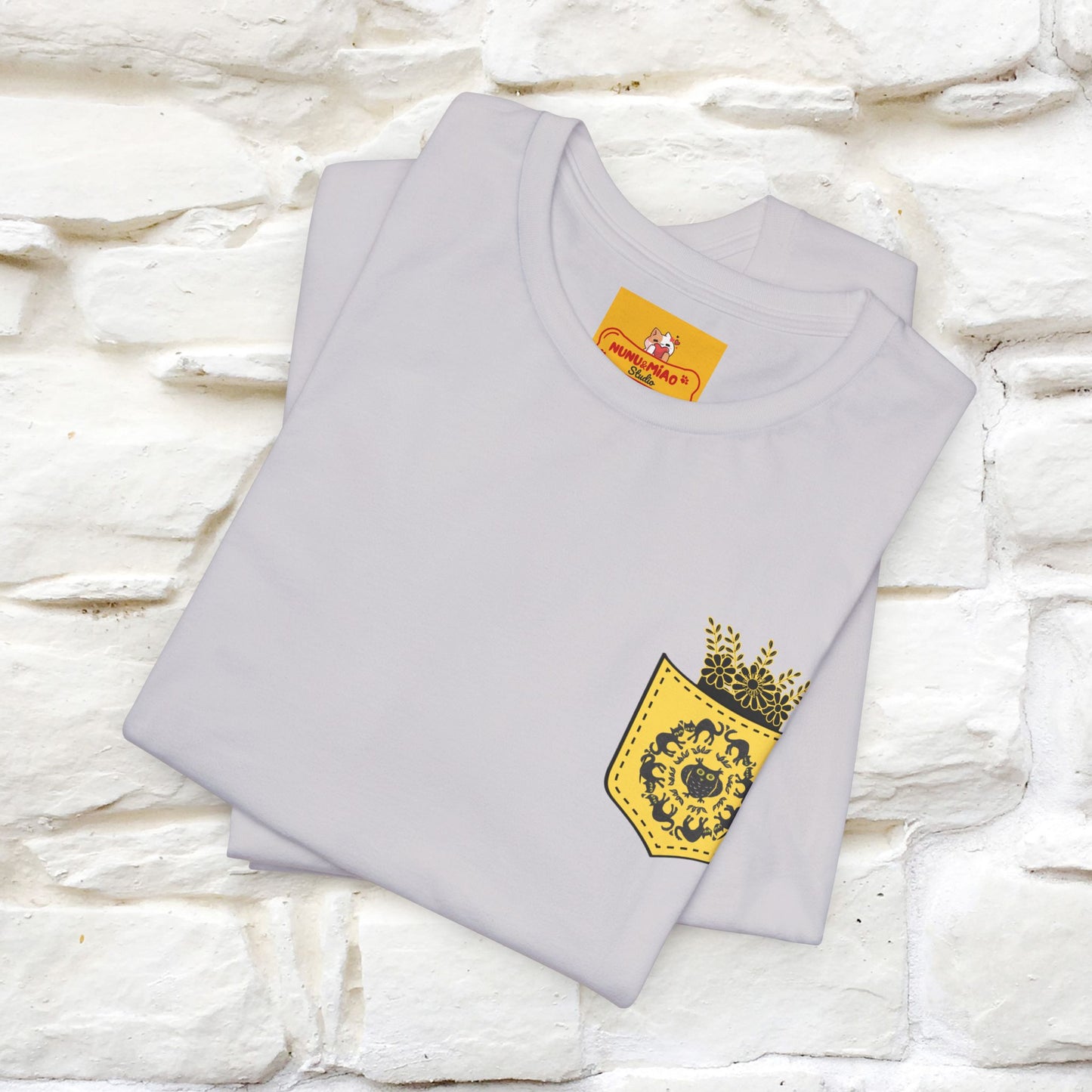 ''Black Cat Circle'' Cat T-Shirt Front and Back Design | Nunu&Miao Studio