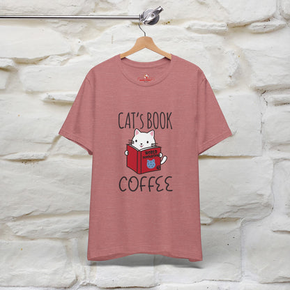 "Cat's Book Coffee" Cat T-Shirt for Men & Women | 100% Cotton* | Cozy Vibes for Book & Cat Lovers