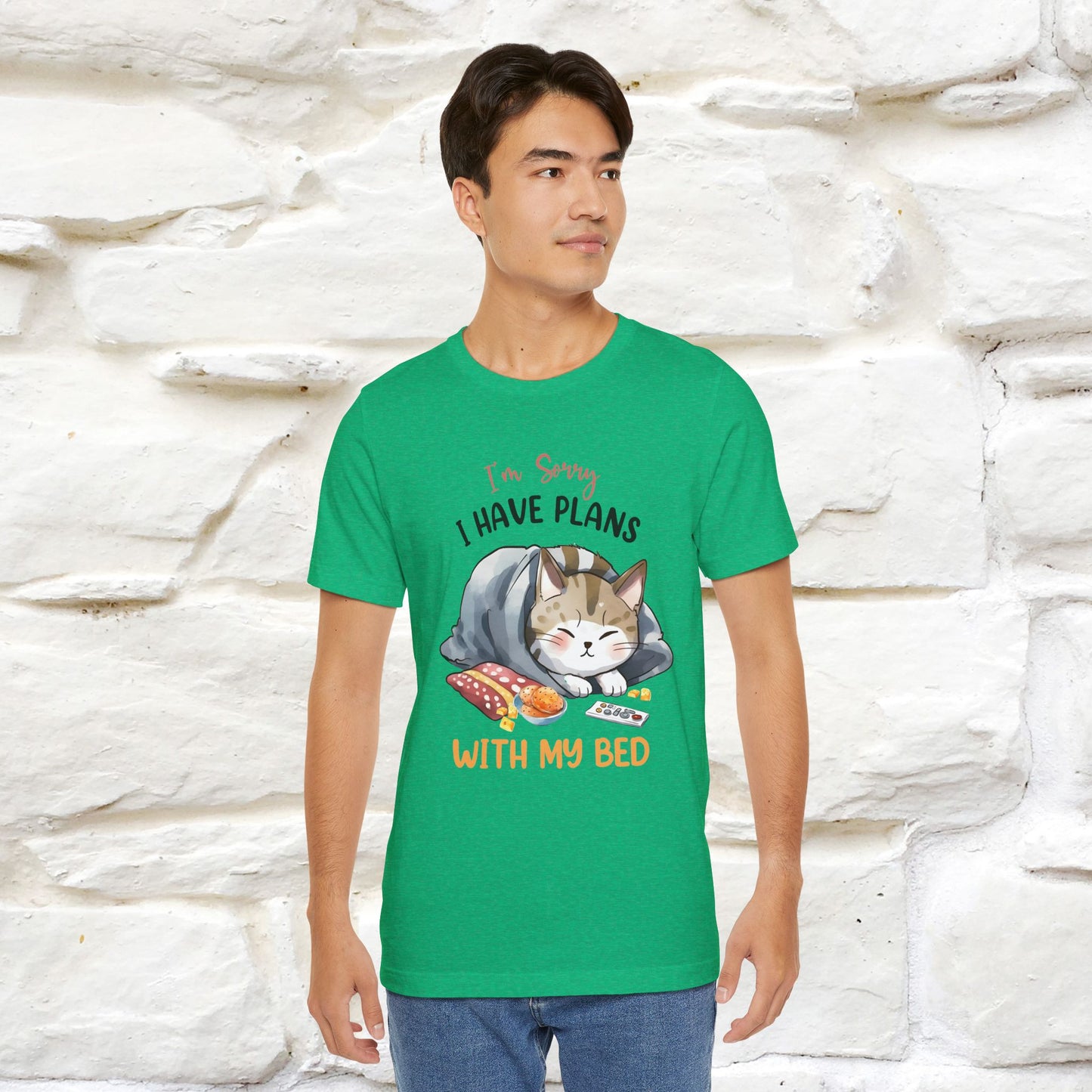 "I Am Sorry I Have Plans With My Bed" Funny Cat T-Shirt for Men & Women | 100% Cotton* 🐾