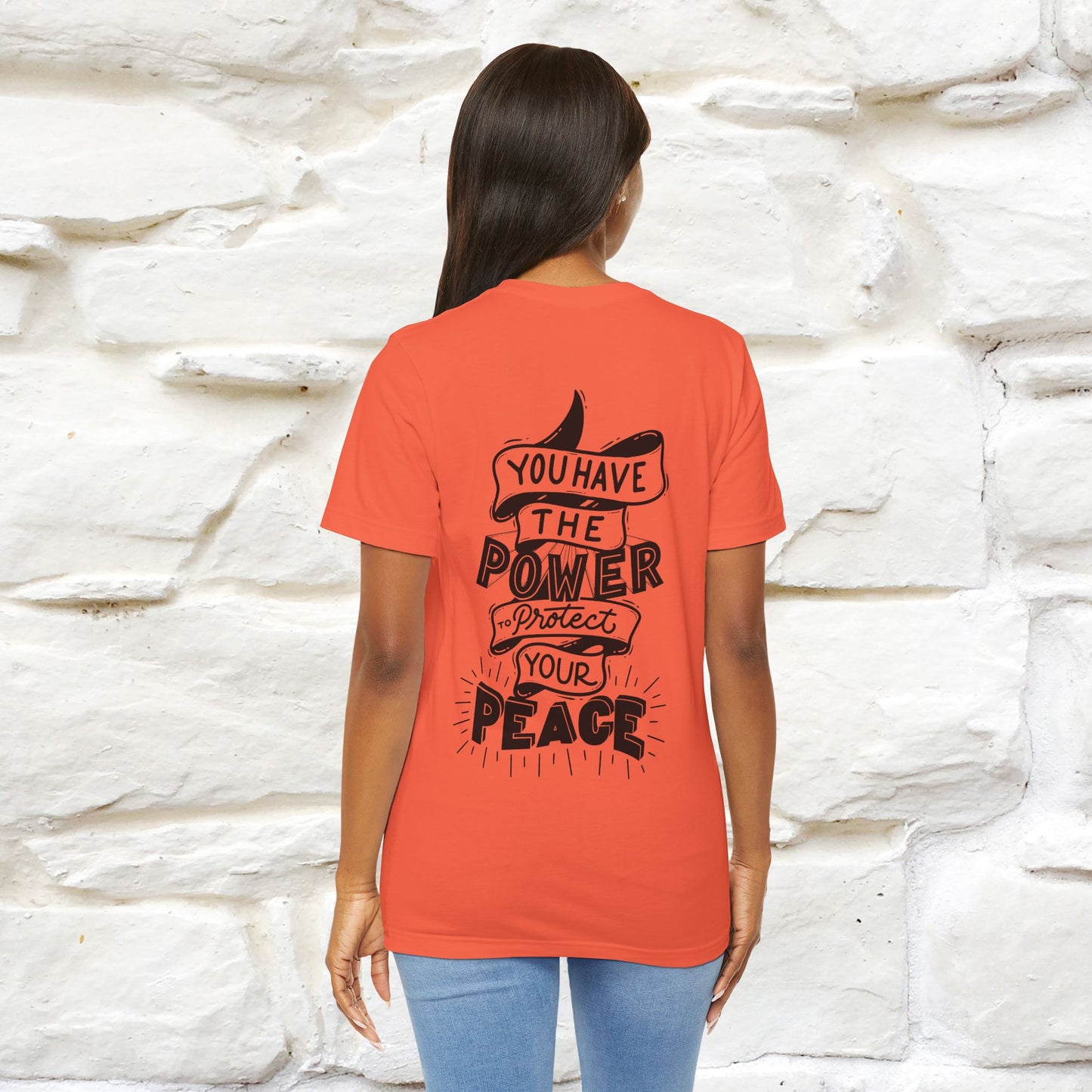 "You Have the Power to Protect Your Peace" Cat T-Shirt| Front & Back Design | Nunu&Miao Studio