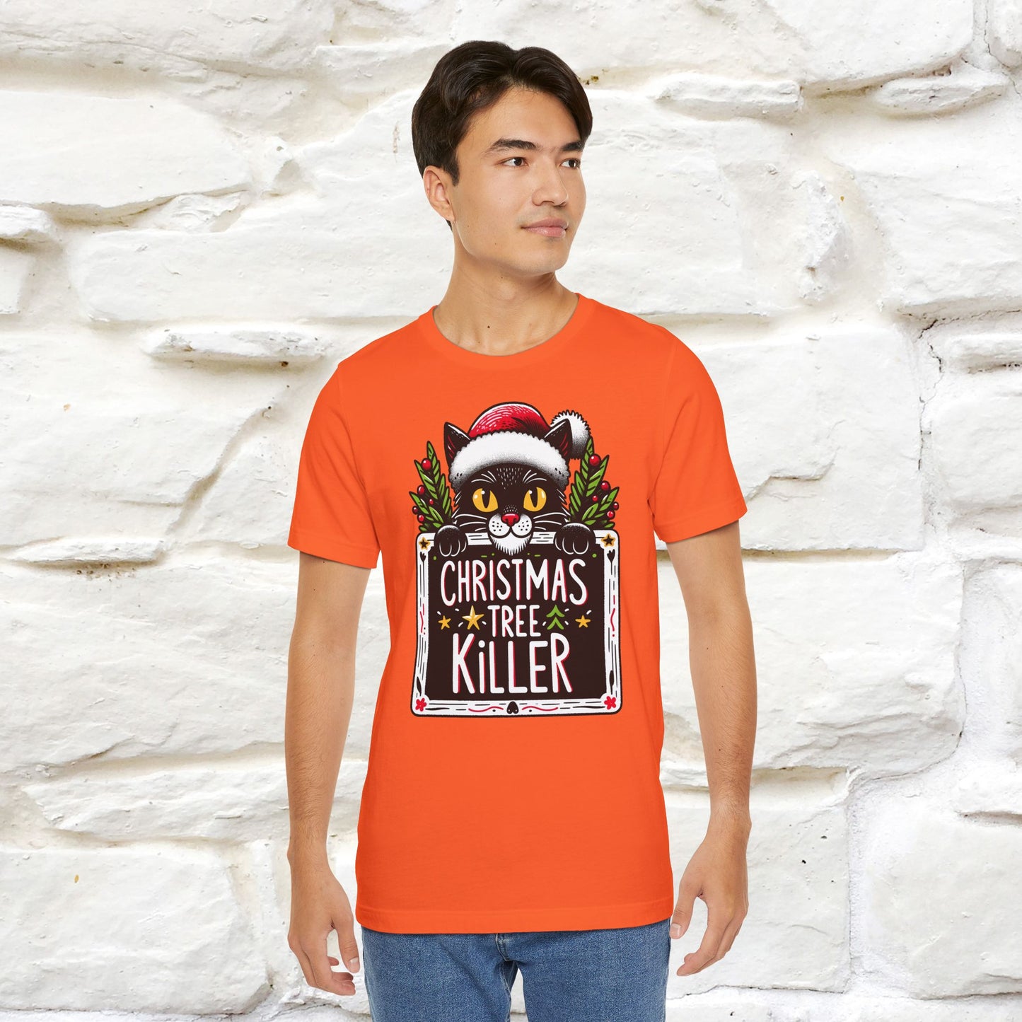 Christmas Tree Killer | Festive Cat Christmas Shirt for Men & Women | 100% Cotton*