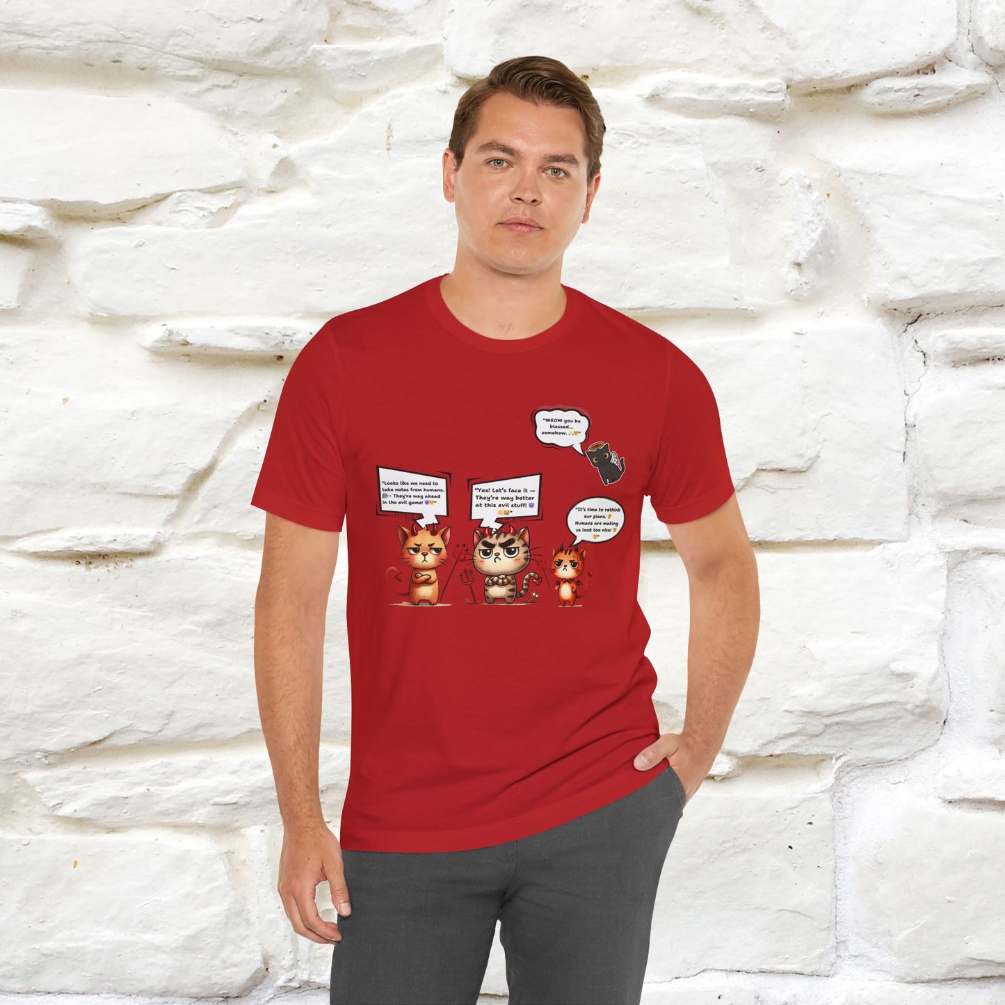"Humans Are Way Ahead In The Evil Game! 😈😼" Cat  T-shirt |Nunu&Miao Studio