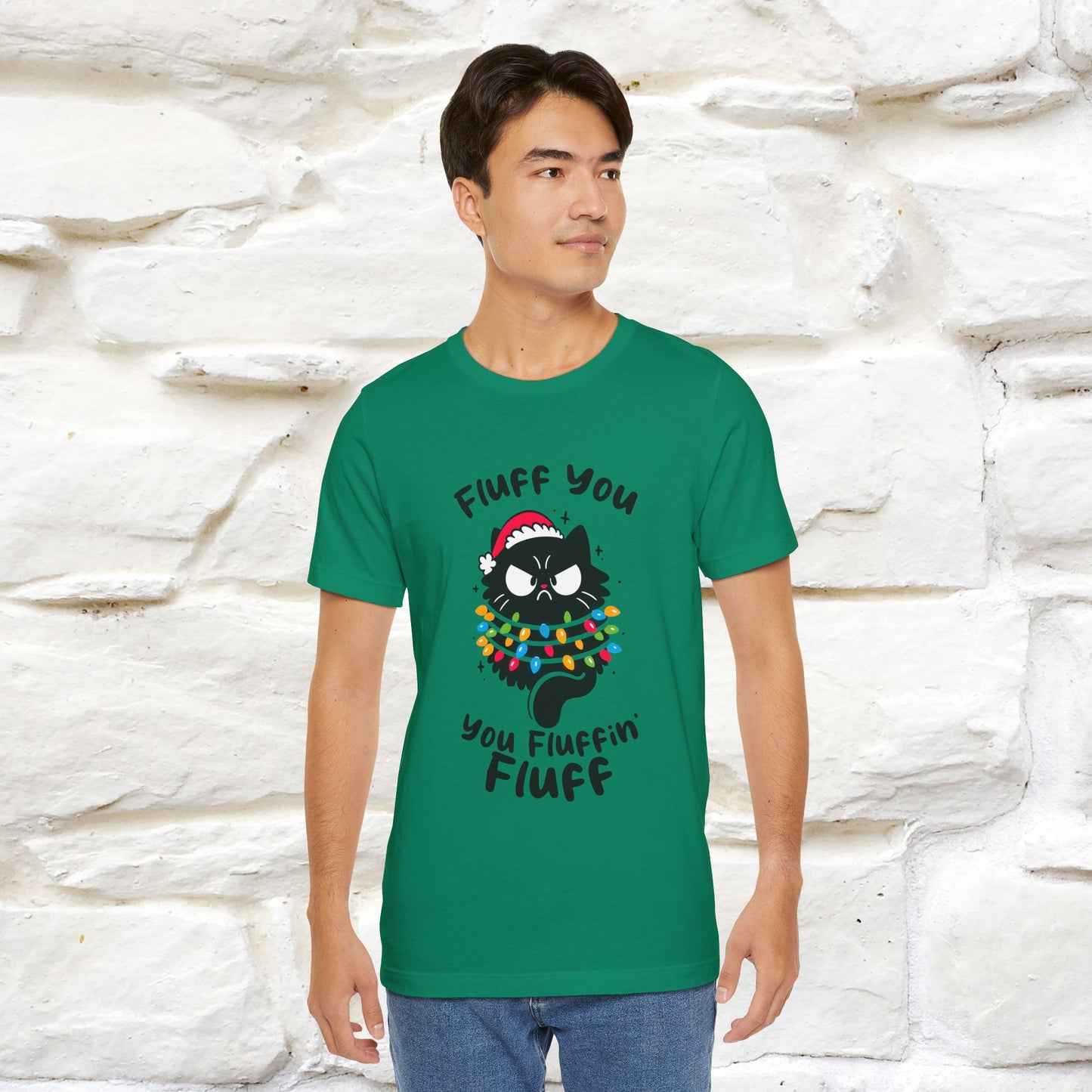 ''Fluff You, You Fluffin Fluff'' | Cattitude Cat Christmas Tee | Nunu&Miao Studio - Nunu&Miao Studio