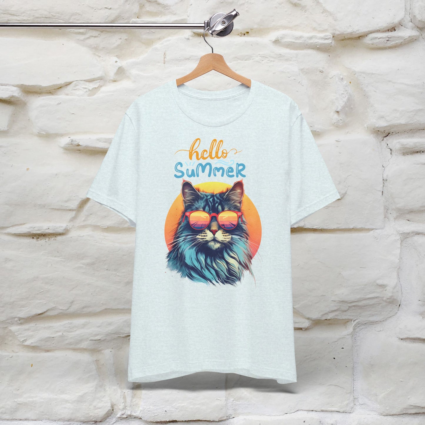 ''Hello Summer'' Cat T-shirt for Women 100% Cotton* - Nunu&Miao Studio