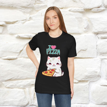 "I Love Pizza" Cat T-shirt for Men & Women | 100% Cotton*